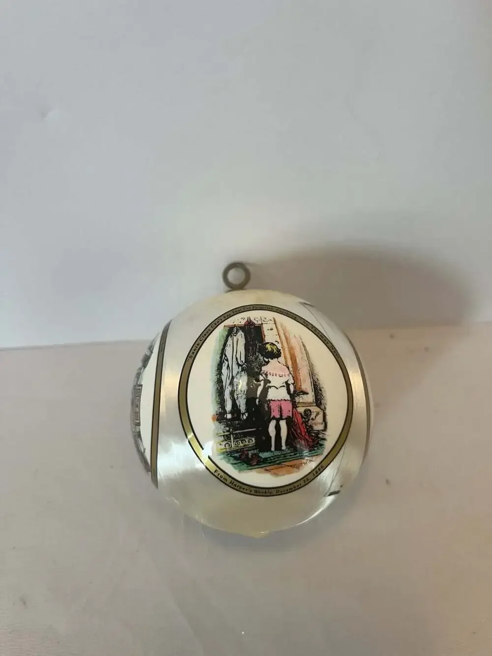 Vintage Rauch Thomas Nast Harper's Weekly Satin Ball Christmas Ornament
